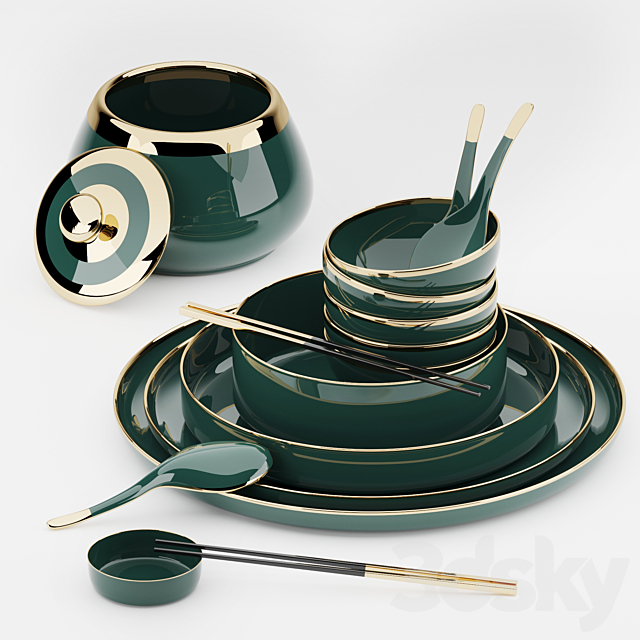 Decorative cookware set 1 NSV 3DSMax File - thumbnail 1