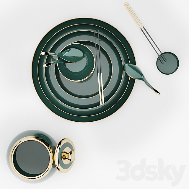 Decorative cookware set 1 NSV 3DSMax File - thumbnail 2