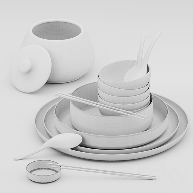 Decorative cookware set 1 NSV 3DSMax File - thumbnail 3