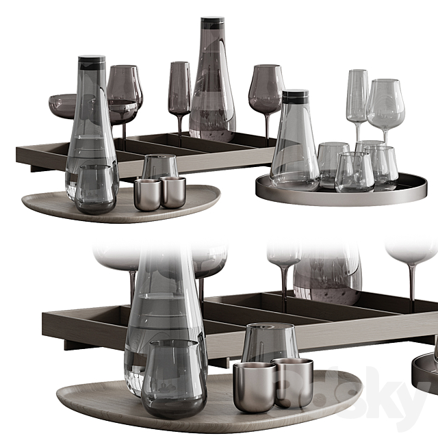 Decorative dinnerware set 001 3DS Max Model - thumbnail 2