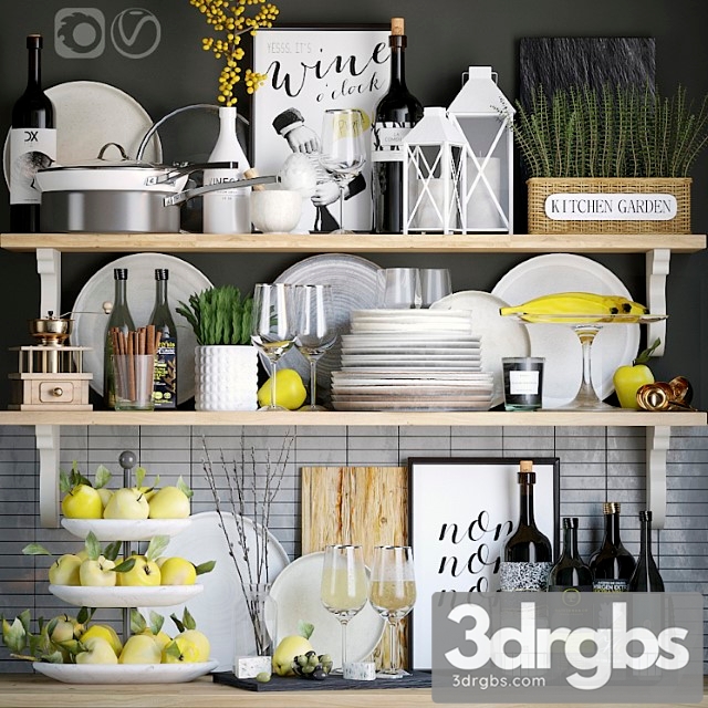 Decorative kitchen set 3_3 3dsmax Download - thumbnail 1