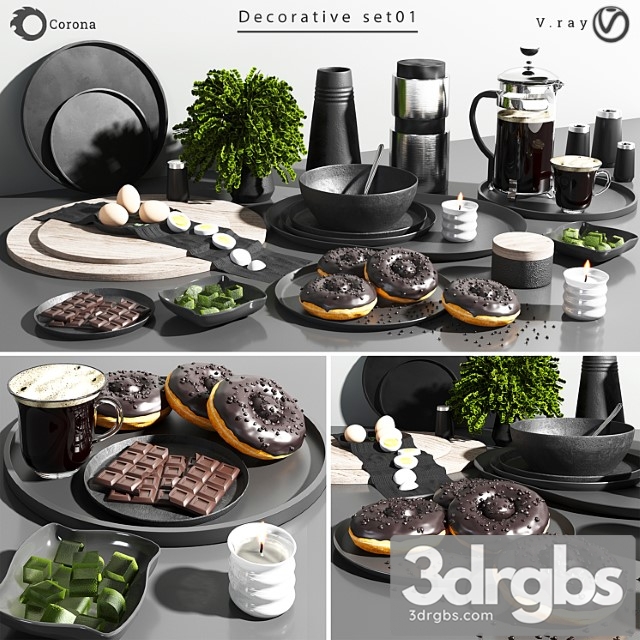 Decorative Set 01 3dsmax Download - thumbnail 1