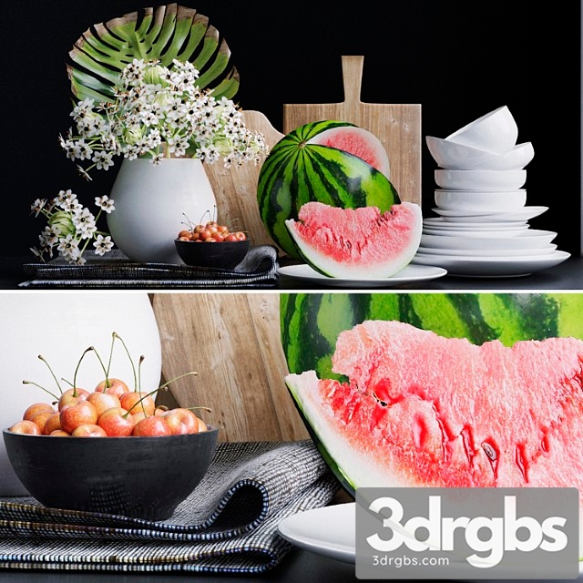 Decorative set for kitchen 2 3dsmax Download - thumbnail 1