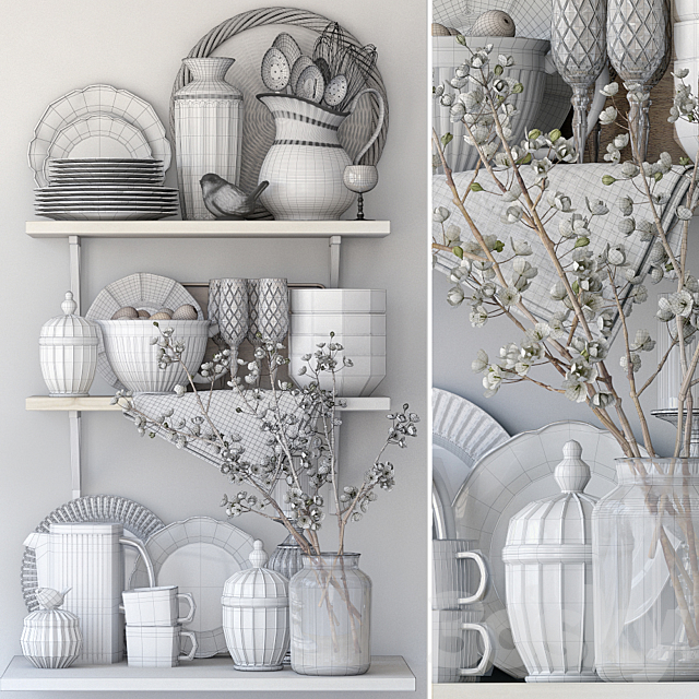 Decorative set for the kitchen 11 3DS Max Model - thumbnail 5