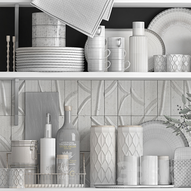 Decorative set for the kitchen 16. Vray 3DS Max Model - thumbnail 6