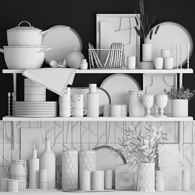 Decorative set for the kitchen 16. Vray 3DS Max Model - thumbnail 7