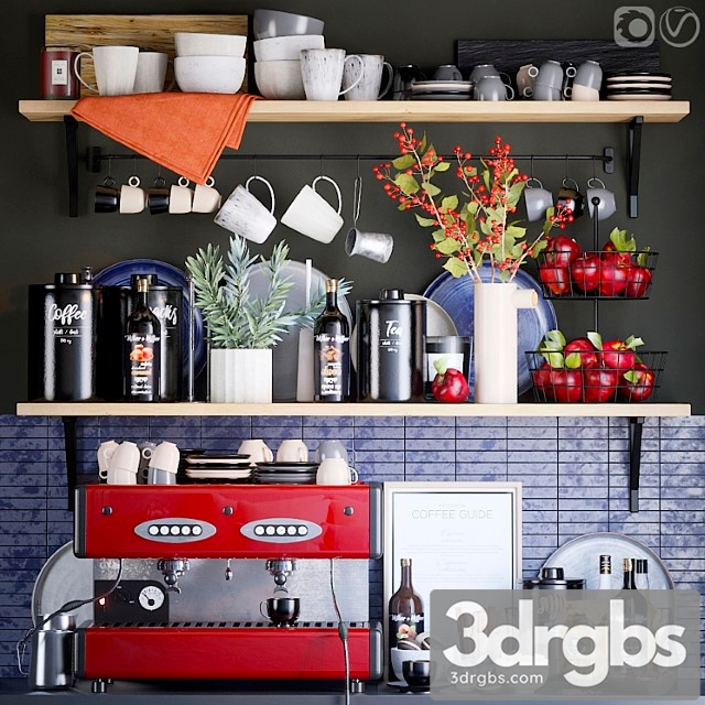 Decorative set for the kitchen 4 3dsmax Download - thumbnail 1