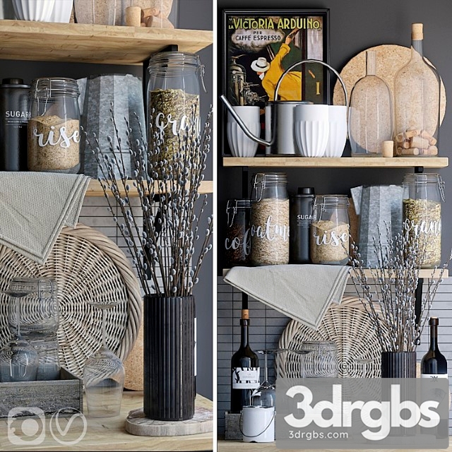 Decorative set for the kitchen 5 3dsmax Download - thumbnail 1