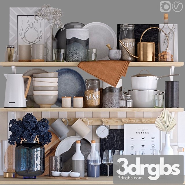 Decorative set for the kitchen 9 3dsmax Download - thumbnail 1