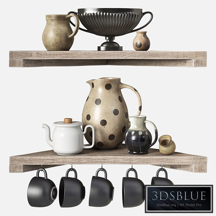 Decorative set for the kitchen – Provence 3DS Max - thumbnail 3