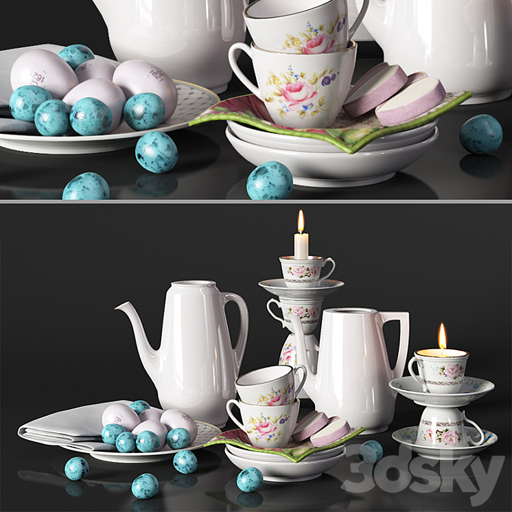 Decorative set Provence service 3DS Max - thumbnail 1