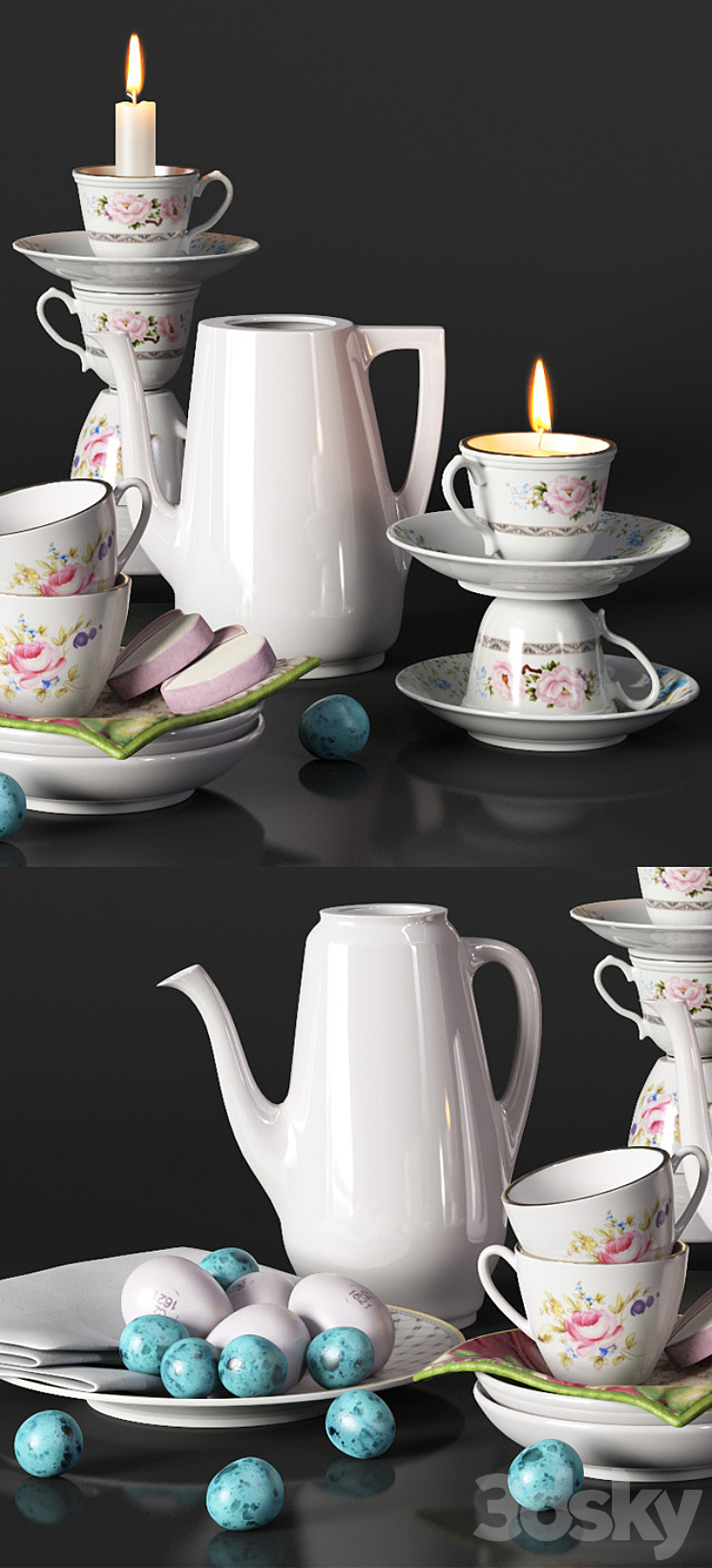 Decorative set Provence service 3DS Max - thumbnail 2