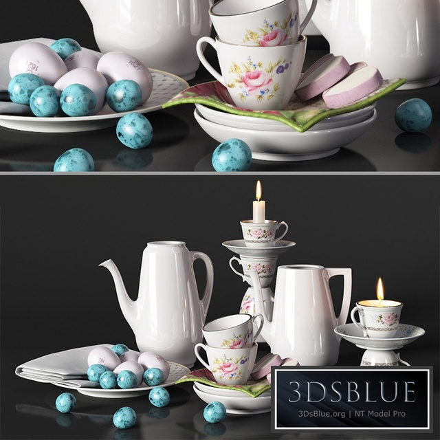 Decorative set Provence service 3DS Max - thumbnail 3