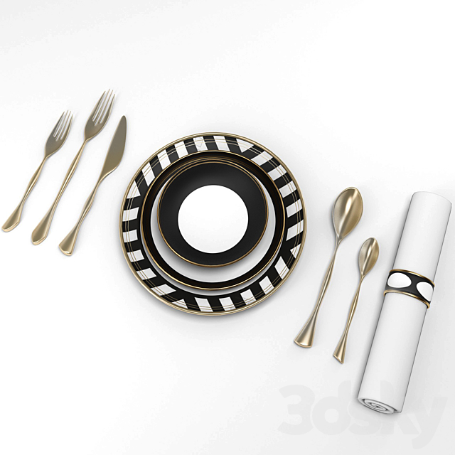 Design dinnerware set 3DS Max Model - thumbnail 2