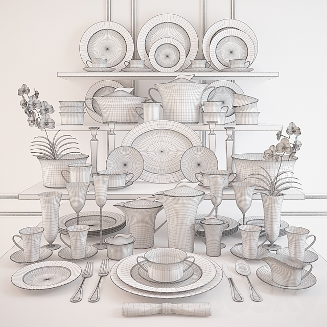 Dinner Rosenthal Versace. Medusa blue 3DSMax File - thumbnail 2