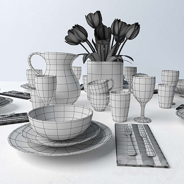 Dishes 3DSMax File - thumbnail 3