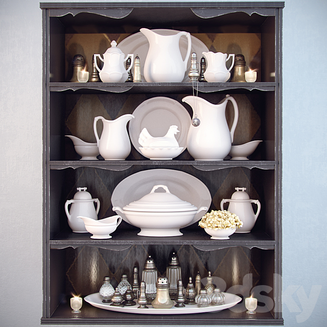 Dishes for shelves; Decor Shelf 3DSMax File - thumbnail 1