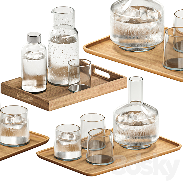 dishes tableware set 01 3DS Max Model - thumbnail 6