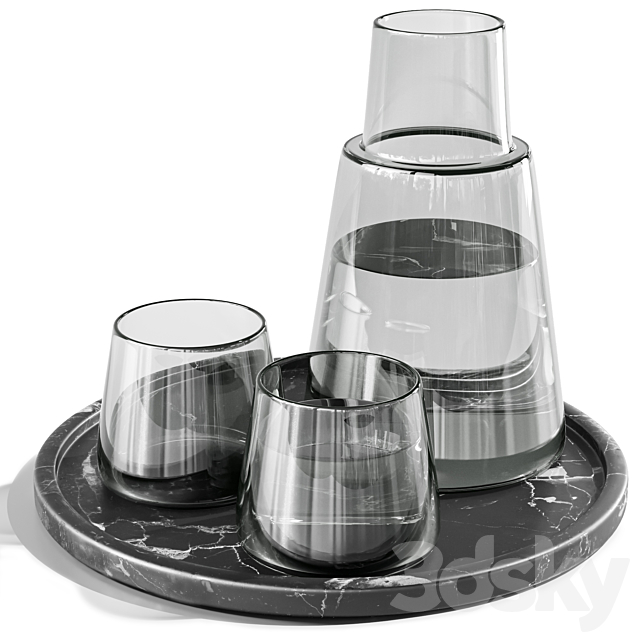 dishes tableware set 04 3DS Max Model - thumbnail 3