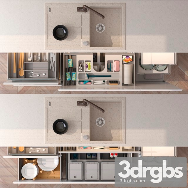 Drawers and their filling 2 3dsmax Download - thumbnail 1