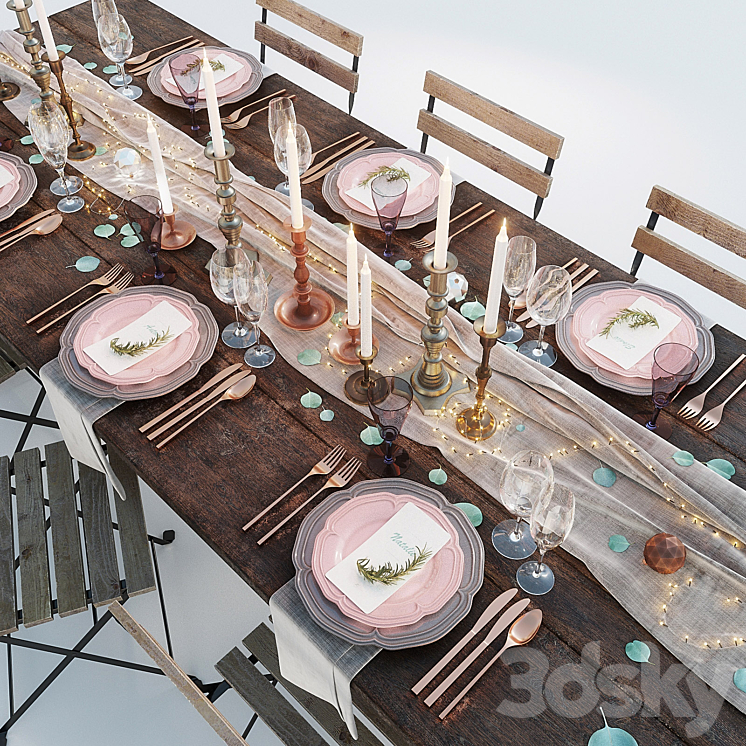 Festive table setting 3DS Max - thumbnail 1