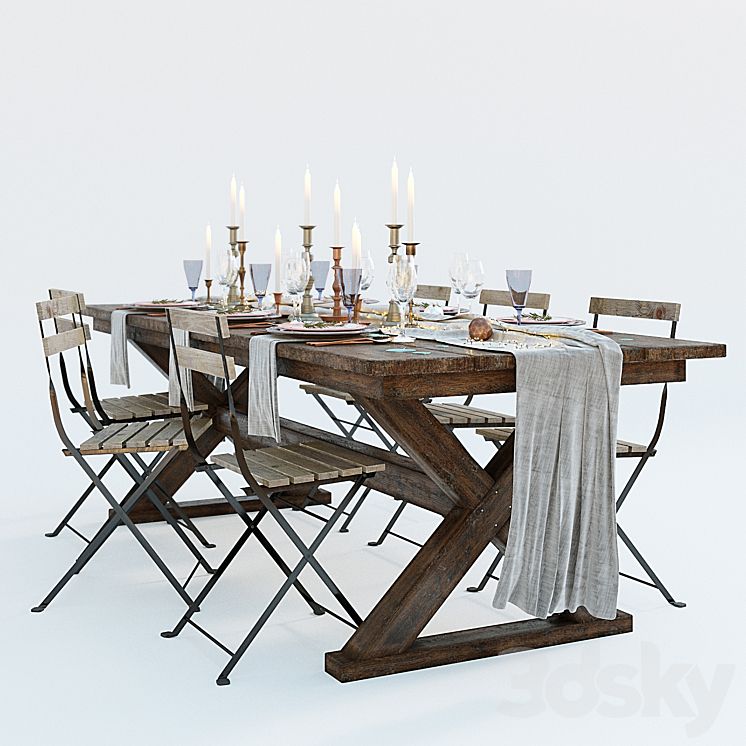 Festive table setting 3DS Max - thumbnail 2