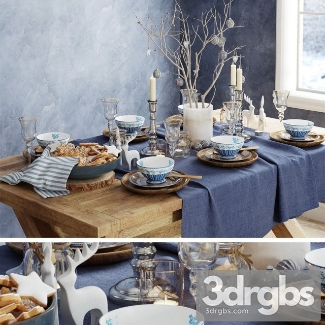 Festive Table Setting 3dsmax Download - thumbnail 1