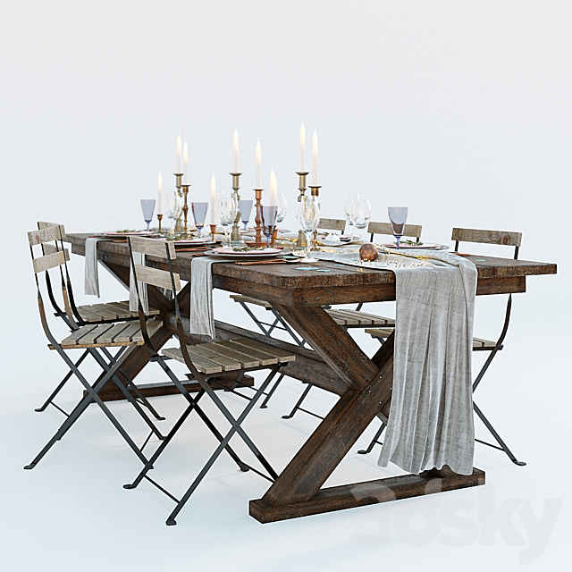 Festive table setting 3DSMax File - thumbnail 2