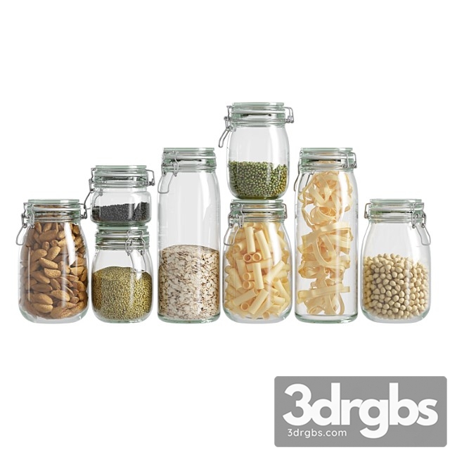 Glass Jar Set 3dsmax Download - thumbnail 1