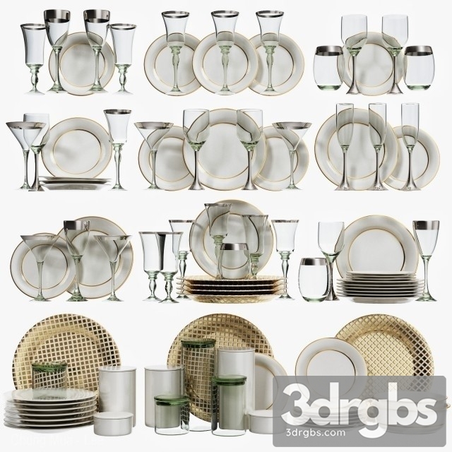 Glasses and Dishes 3dsmax Download - thumbnail 1