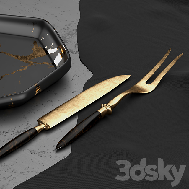 Gold_Design_Plate_Set 3DSMax File - thumbnail 3