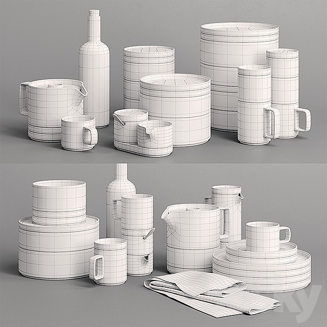 Hasami Porcelain Sets 3DSMax File - thumbnail 3