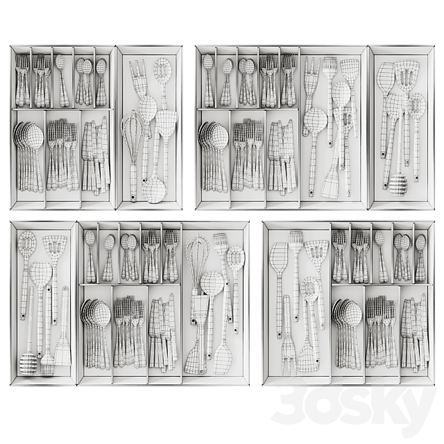 Ikea Organizer Uppdatera 3DS Max Model - thumbnail 6