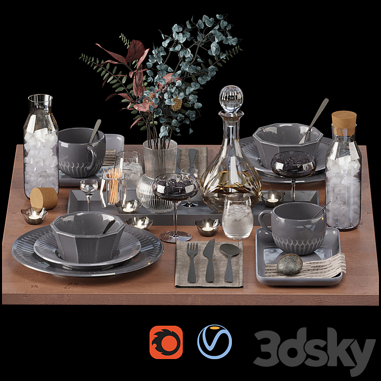 Ikea-tableware-2 3DS Max Model - thumbnail 1