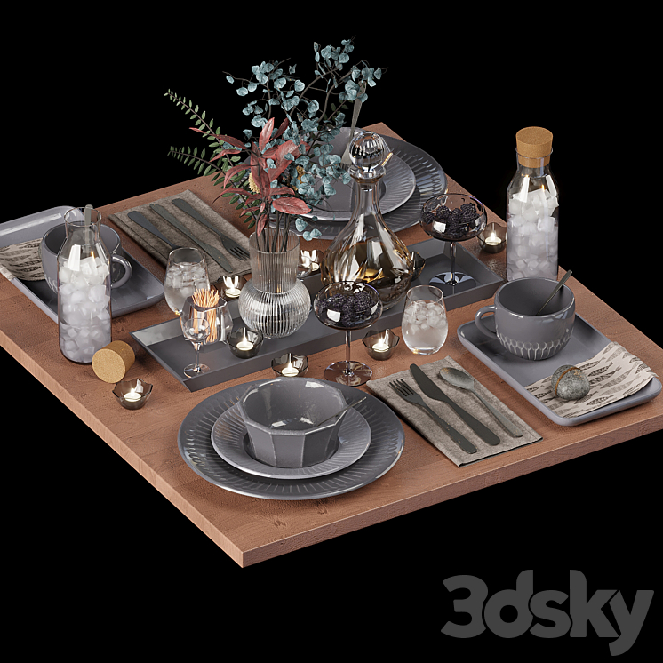 Ikea-tableware-2 3DS Max Model - thumbnail 2