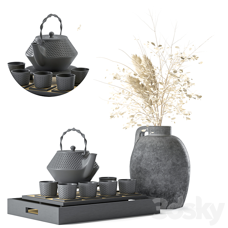 japan teapot tableware 07 3DS Max Model - thumbnail 2