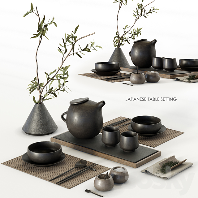 Japanese table setting 3DSMax File - thumbnail 1