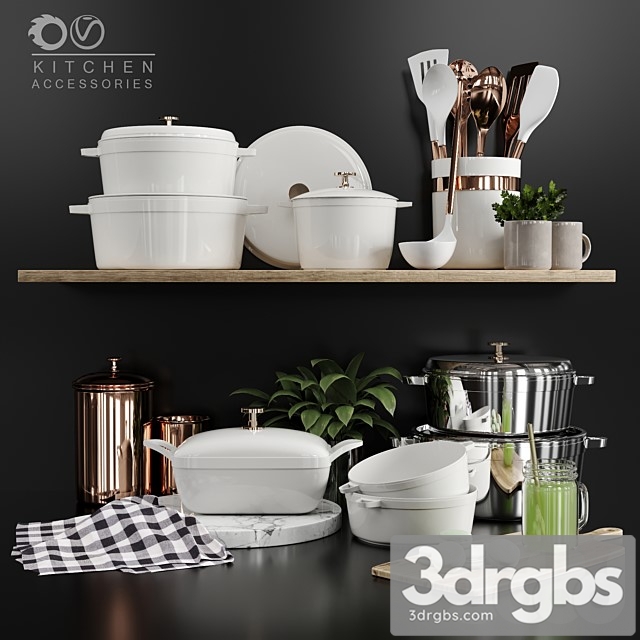 Kitchen Accessories 001 3dsmax Download - thumbnail 1