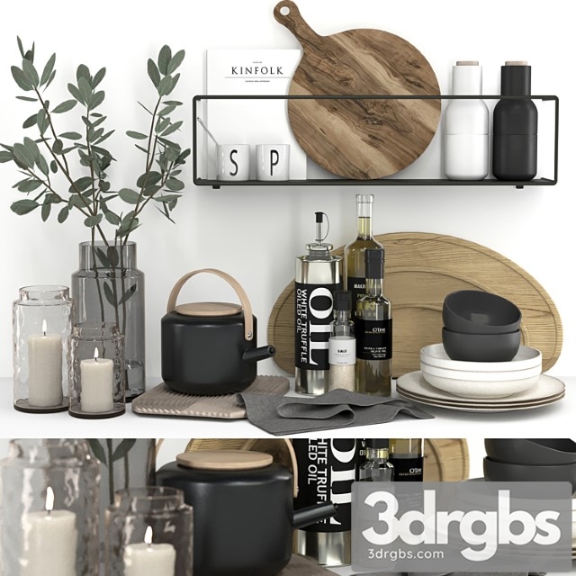 Kitchen accessories 01 – decorative set 13 3dsmax Download - thumbnail 1