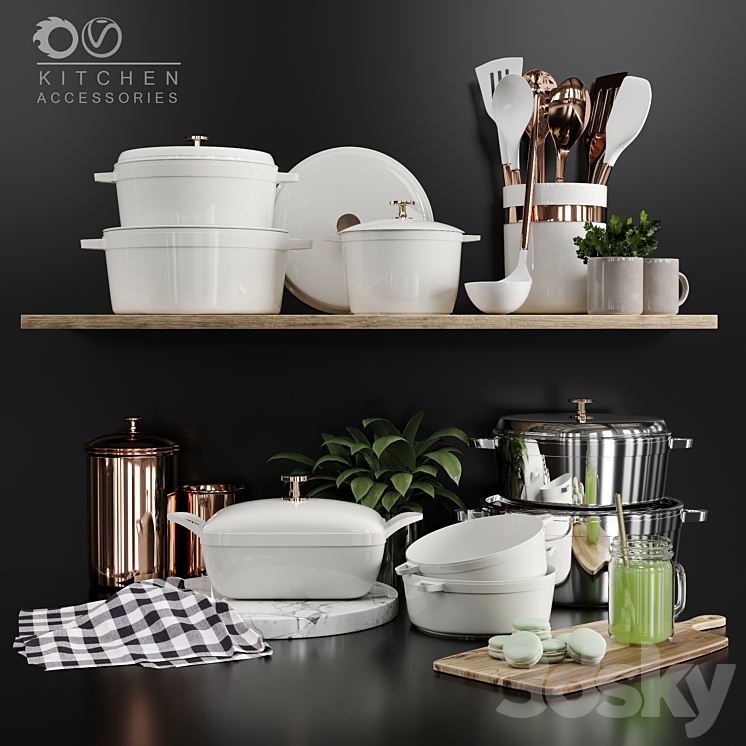 kitchen accessories 3DS Max - thumbnail 1