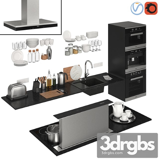 Kitchen Decor Island 3dsmax Download - thumbnail 1