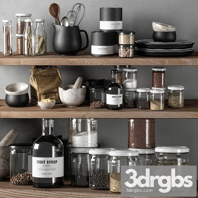 Kitchen decor set 03 3dsmax Download - thumbnail 1