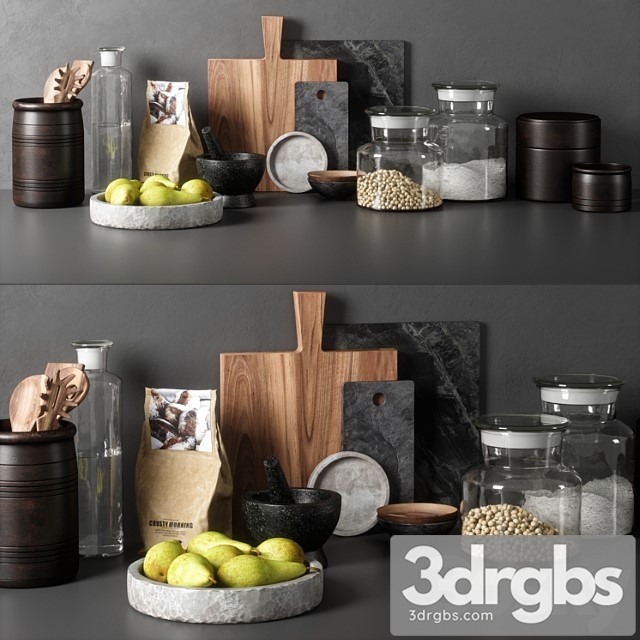 Kitchen decor set 05 3dsmax Download - thumbnail 1