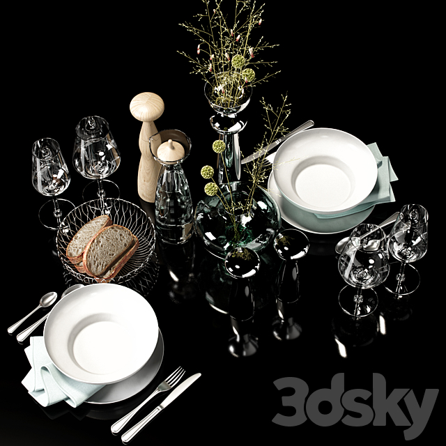 kitchen decor set 08 3DS Max Model - thumbnail 3