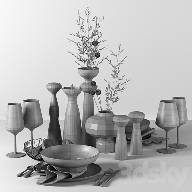 kitchen decor set 08 3DS Max Model - thumbnail 5