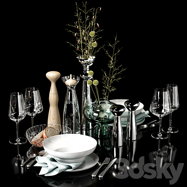 kitchen decor set 08 3DSMax File - thumbnail 1