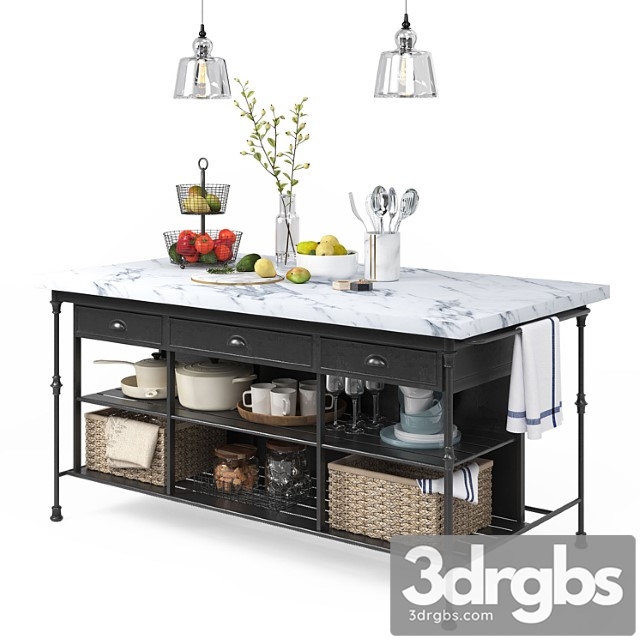 Kitchen decor set – crate and barrel 3dsmax Download - thumbnail 1