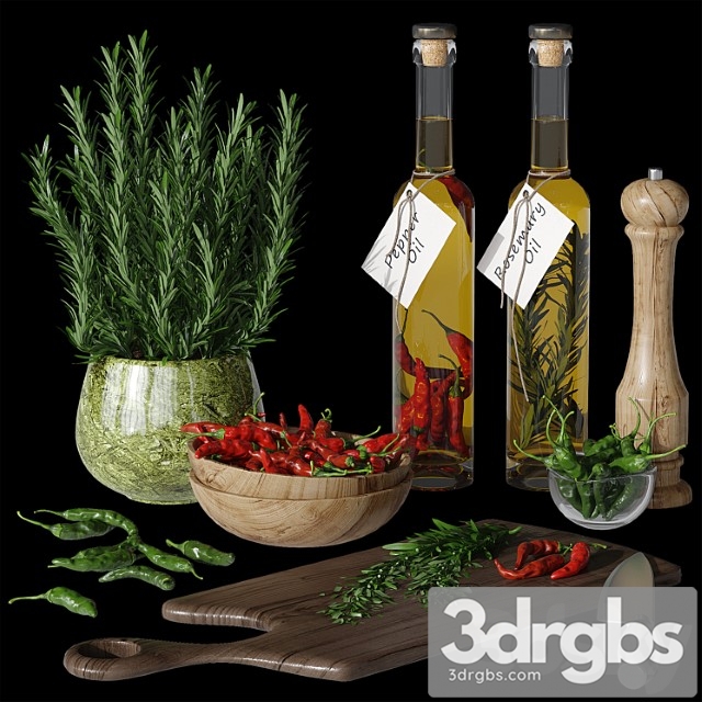 Kitchen decor set_3 3dsmax Download - thumbnail 1