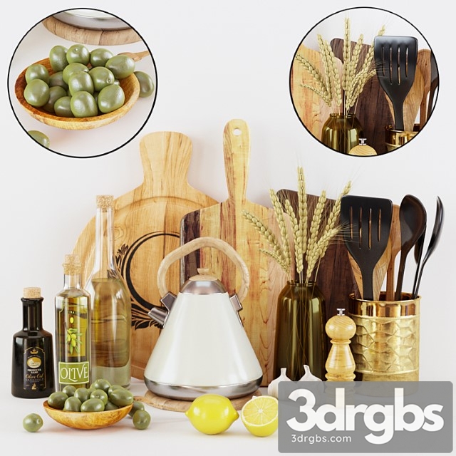 Kitchen decorative set 047 3dsmax Download - thumbnail 1