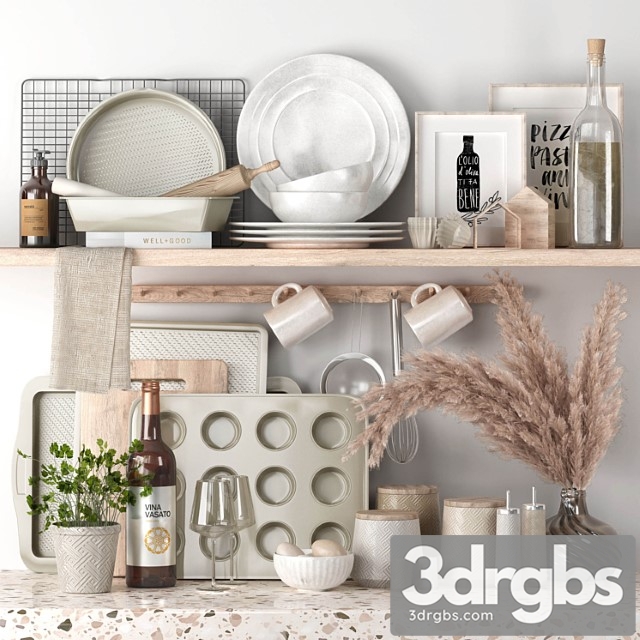 Kitchen decorative set – 05 3dsmax Download - thumbnail 1